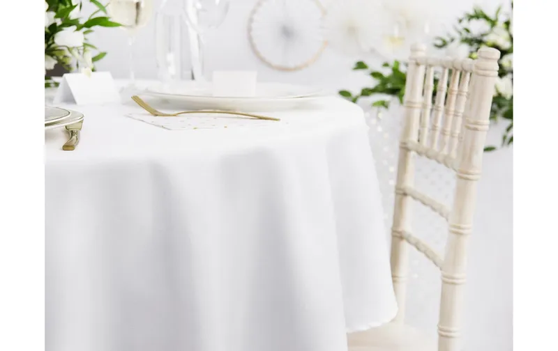 Partydeco tablecloth D 300 cm, white