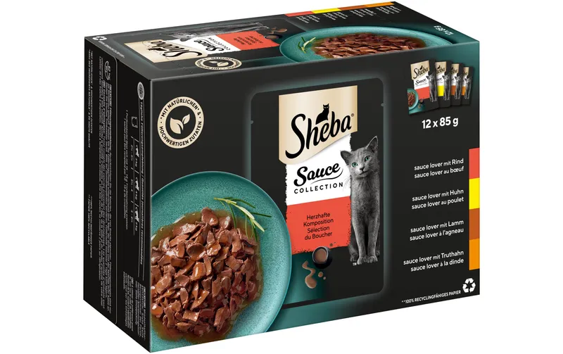 Sheba Nassfutter Selection in Sauce, 12 x 85 g