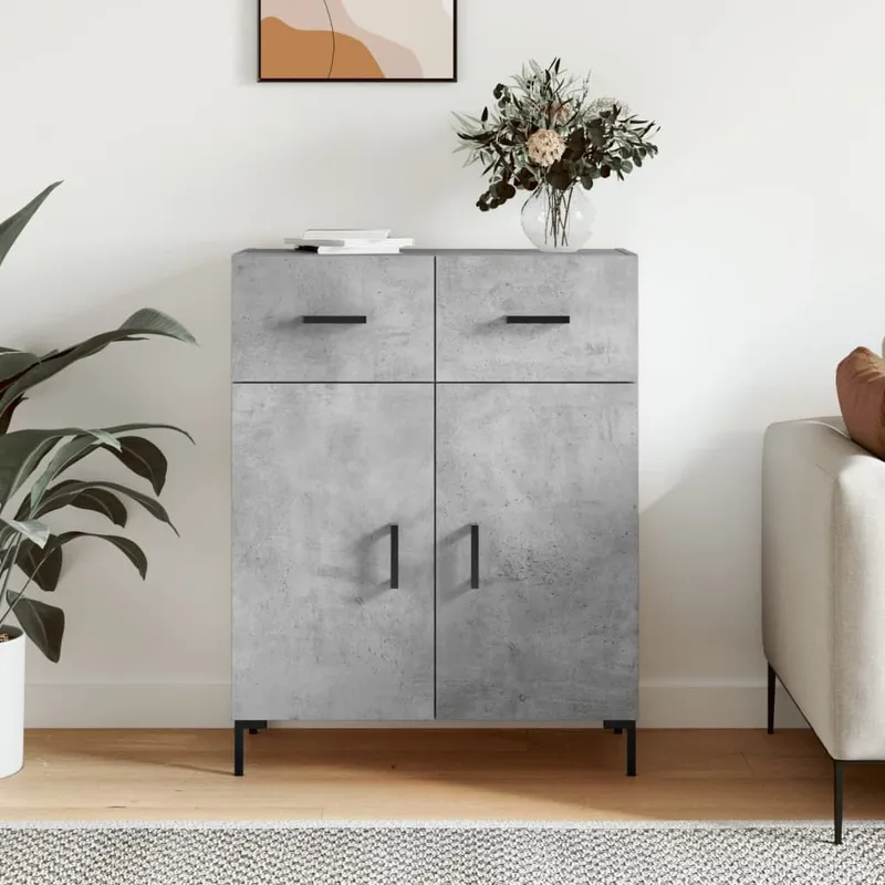 Sideboard Betongrau 69,5x34x90 cm derivato del legno