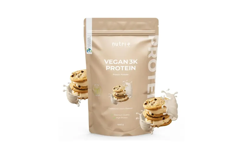 Nutri+ Pulver Vegan 3K Protein Cookie/Crème 1000 g