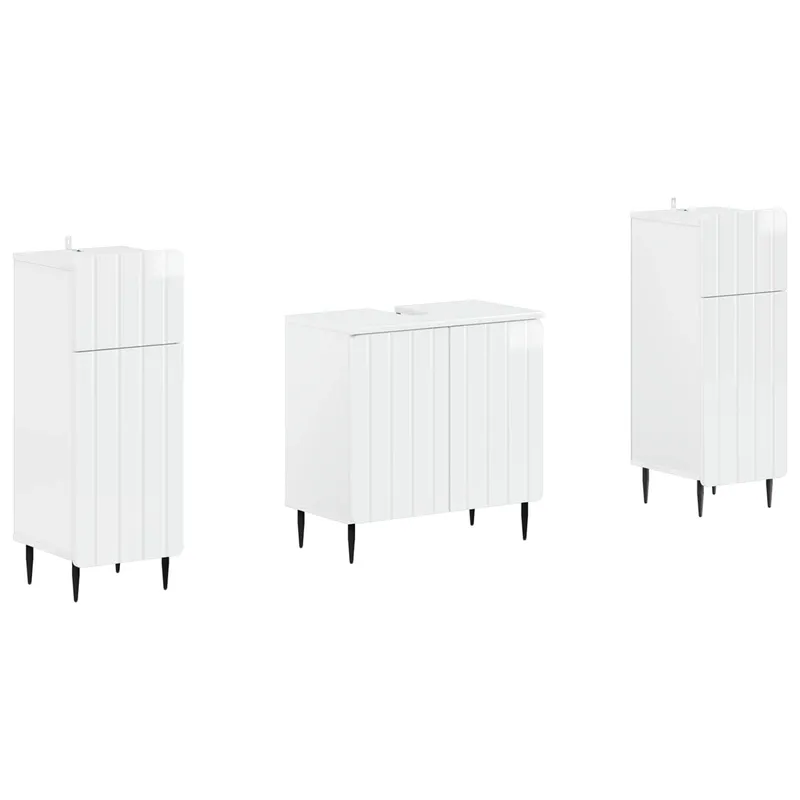 Ensemble de 2 meubles de salle de bain ZWOLLE Blanc brillant