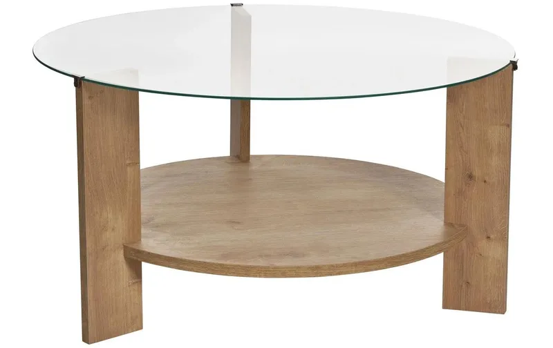 Woody Fashion Couchtisch Clara Sapphire Oak 75 x 40 cm, marrone/trasparente
