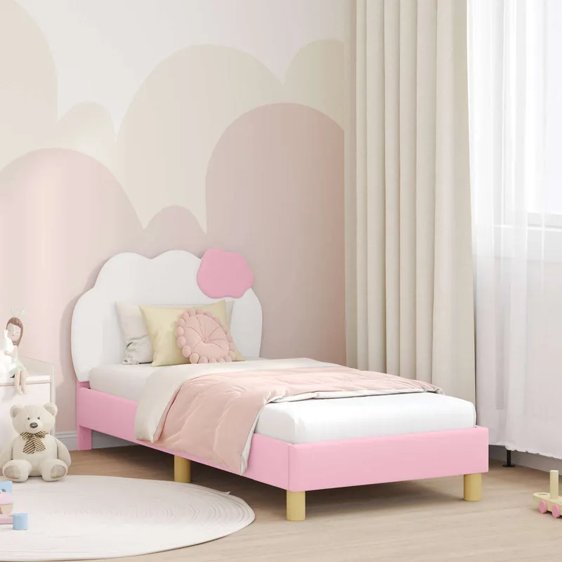bambinistruttura letto con testiera rosa 80 x 160 cm PU