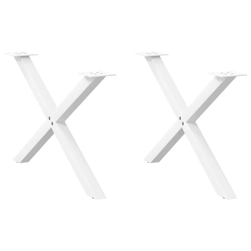 Couchtischbeine X-Form 2 Stk. bianco 70x(42-43) cm Stahl