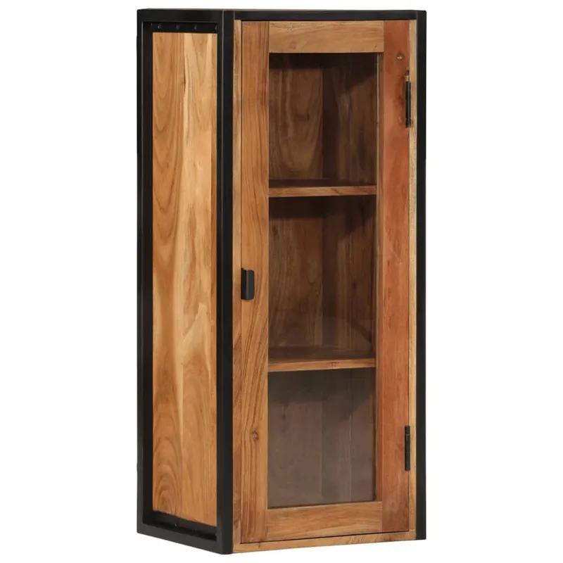 Bad-Wandschrank 40x30x90 cm legno massiccio acacia e ferro