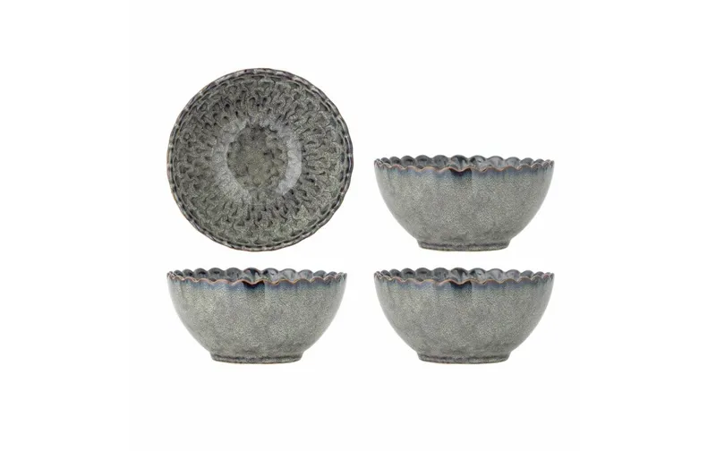Bloomingville Schüssel Katrina, Steinzeug, gris, 4 pièces