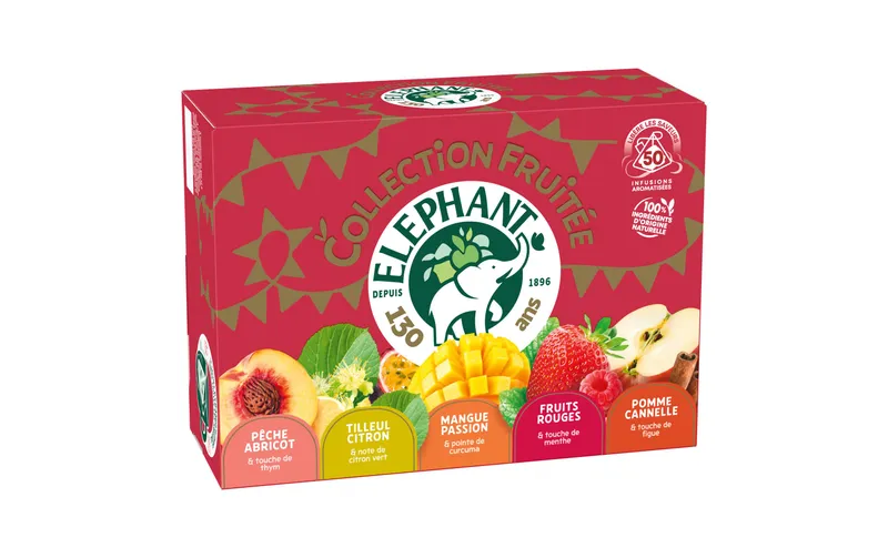 Eléphant Teebeutel Collection Fruitée 50 pièces