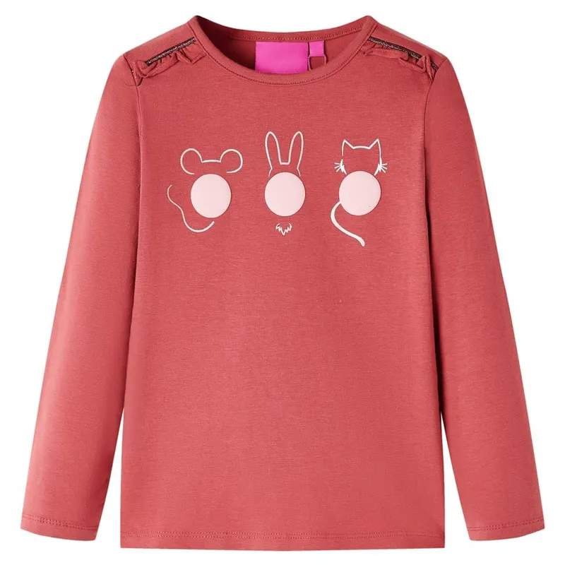 T-shirt pour enfants à manches longues rose brûlé 104
