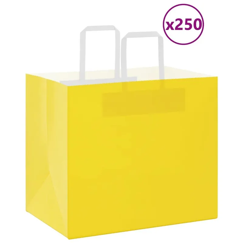 Papiertragetaschen 250 pcs with Henkeln yellow 32x22x28 cm