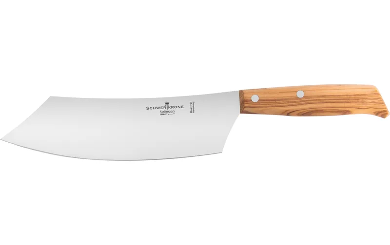 Schwertkrone BBQ Messer Grillmesser Olivenholz - 22 cm Silber/Braun