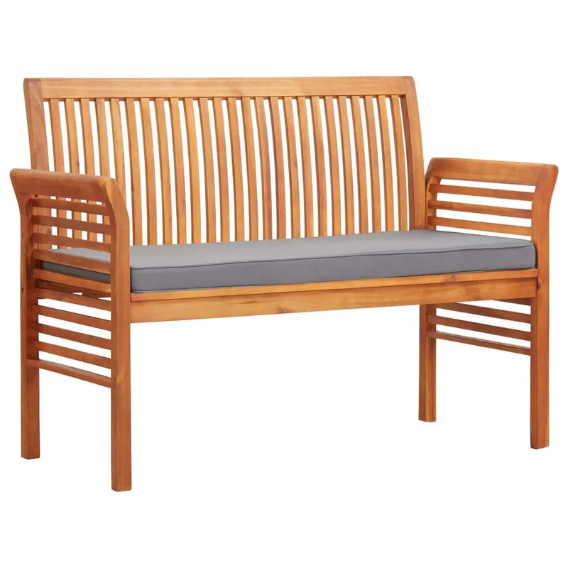 2-Sitzer Gartenbank mit Kissen 120 cm legno massiccio acacia