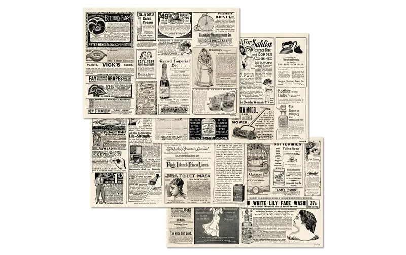 Trendform Tischset Newspaper 29.7 cm x 42 cm, 4 Sujets à 12 Blatt