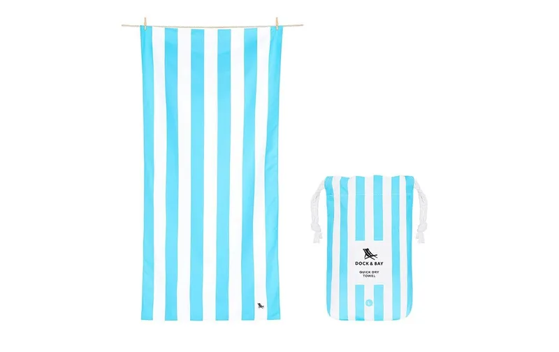 Dock & Bay Strandtuch Cabana L, Hellblau/bianco