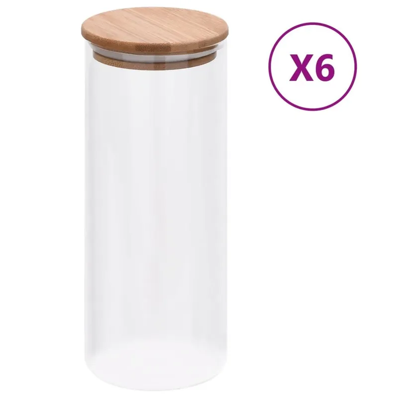 Vorratsgläser con Bambusdeckel 6 pz. 1000 ml