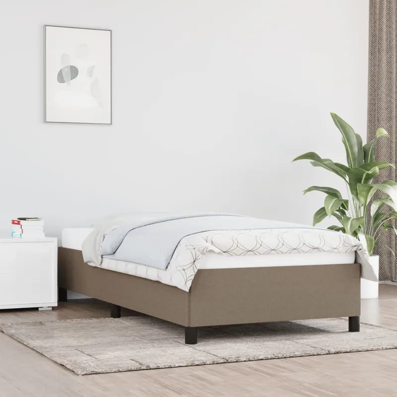 Bettgestell ohne Matratze Taupe 100x200 cm Stoff