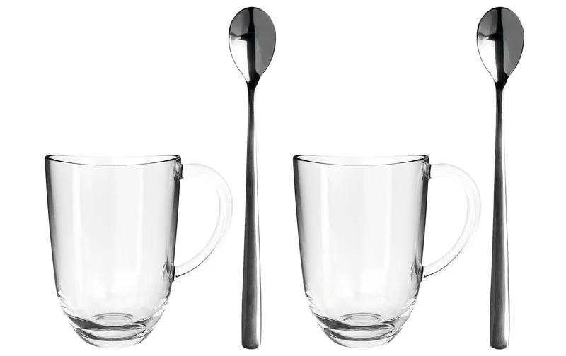 LEONARDO Latte Macchiato Tasse Napoli 380 ml, transparent