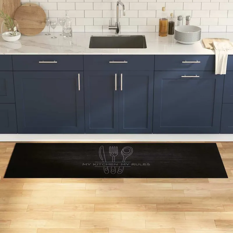 Tappeto cucina Velours Attrezzatura Nero 180 x 60 cm