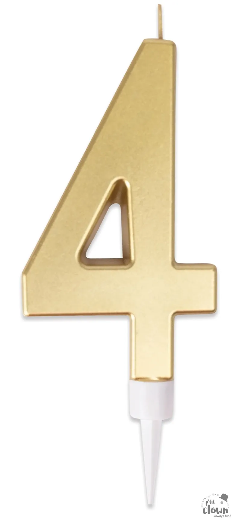 Zahlenkerze 4 gold