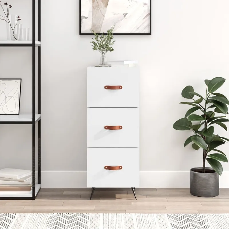Sideboard Hochglanz-bianco 34,5x34x90 cm derivato del legno