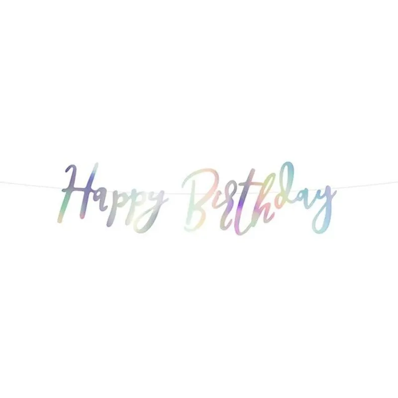 Partydeco Girlande Happy Birthday mehrfarbig, 16.5 x 62 cm