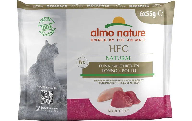 Almo Nature Nassfutter HFC Natural Cat avec Thunfisch et Huhn 6 x 55 g