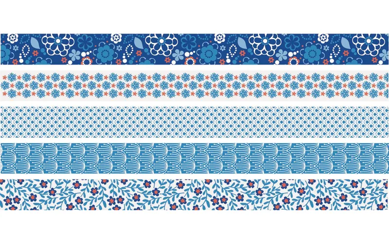 Heyda Washi Tape Blumen mini blue