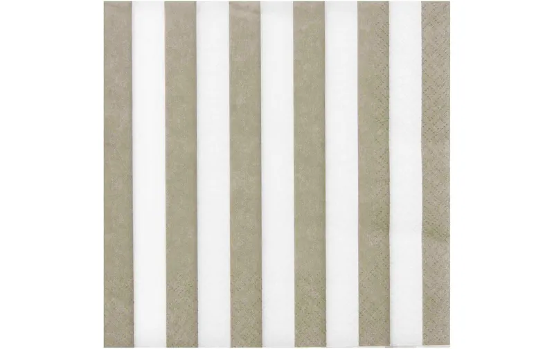 Rico Design Papierservietten Gestreift 33 x 33 cm, 20 pezzi, Beige/bianco