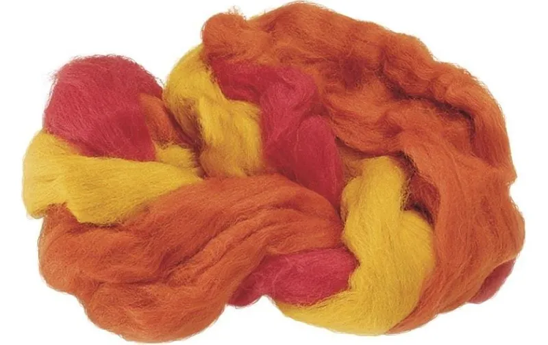 Heyda Filzwolle 3-Strang-Mix 50 g, Gelb/Orange/rouge
