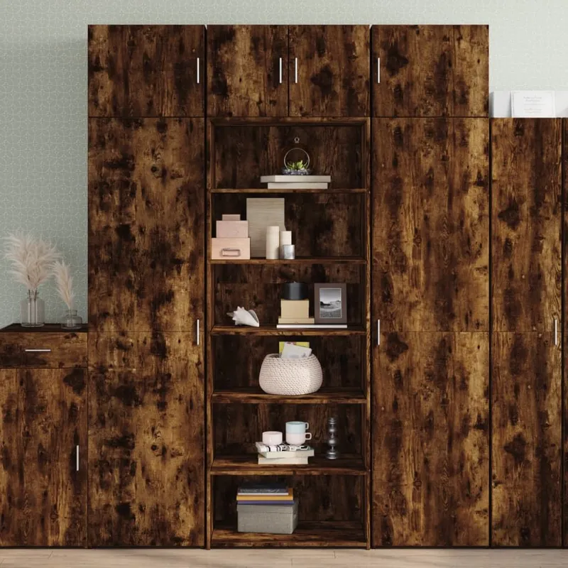 Highboard Räuchereiche 70x41x185 cm derivato del legno
