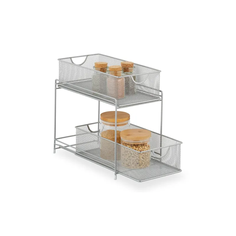 relaxdays Sottocucina Organizer Bianco/Argento