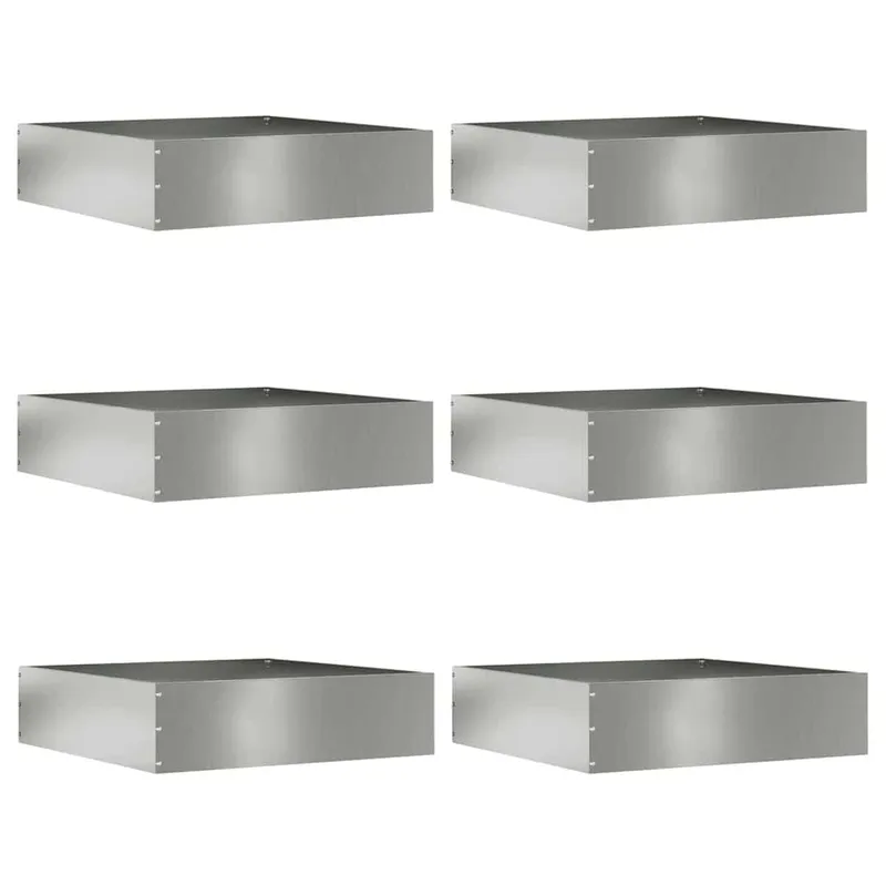Rasenkante 6 stk. 50 x 50 x 13 cm Verzinkter Stahl Silber