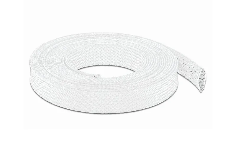 Delock Geflechtschlauch dehnbar 10 m x 19 mm bianco