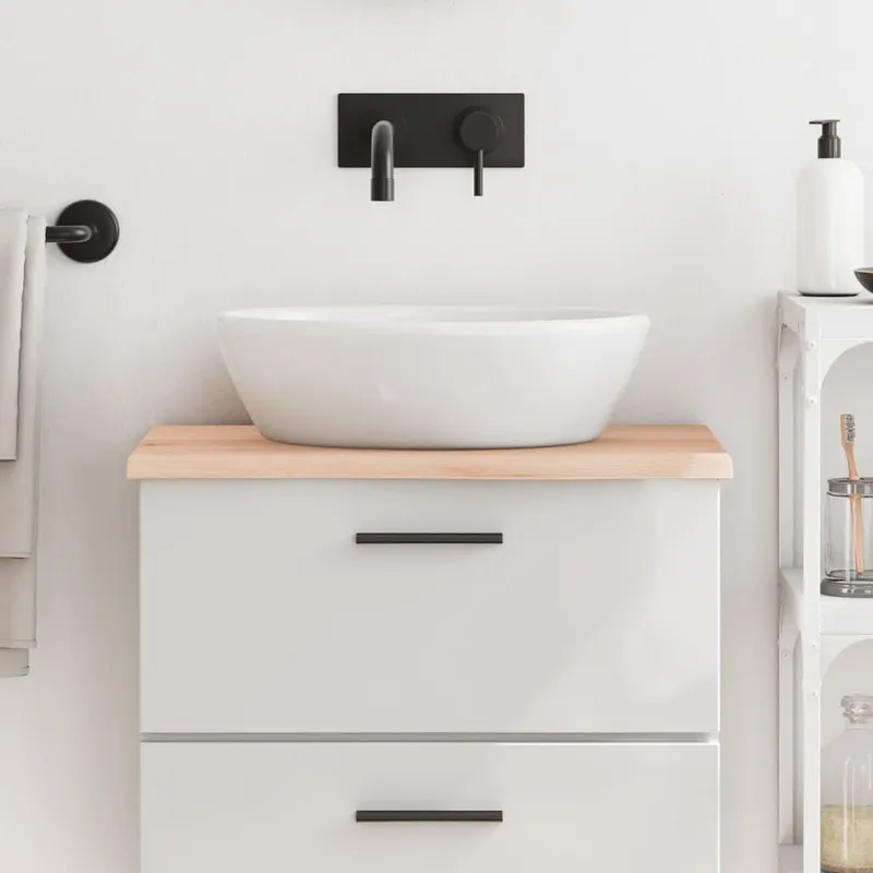 Comptoir de salle de bain 60x30x2 cm bois massif non traité