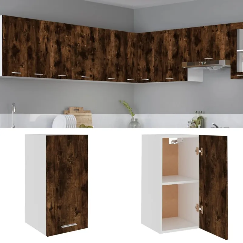 Armoire suspendue "Lyon" Chêne fumé 29,5 x 31 x 60 cm Bois d'ingénierie