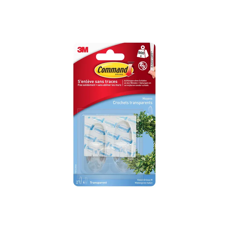 Command Klebehaken M 0.9 kg, transparent