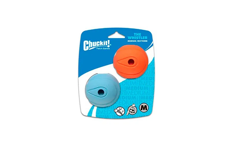 Chuckit! Hunde-Spielzeug Whistler Ball M, Ø 6.5 cm, 2 Stück