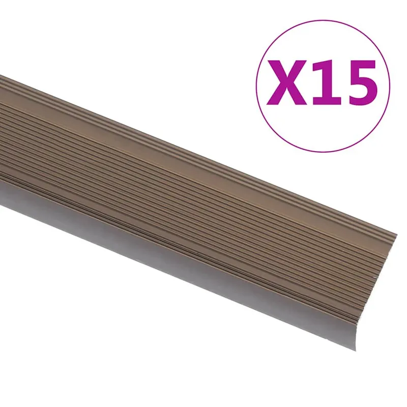Treppenkantenprofil in L-Form 15 Stk. Aluminium 100cm marrone