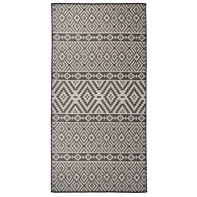 Outdoor-Teppich Flachgewebe 100x200 cm nero Gestreift
