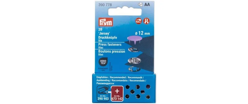 Prym Druckknöpfe Jersey 12 mm, Lila
