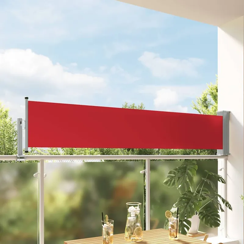 Ausziehbare Seitenmarkise 60×300 cm Rot