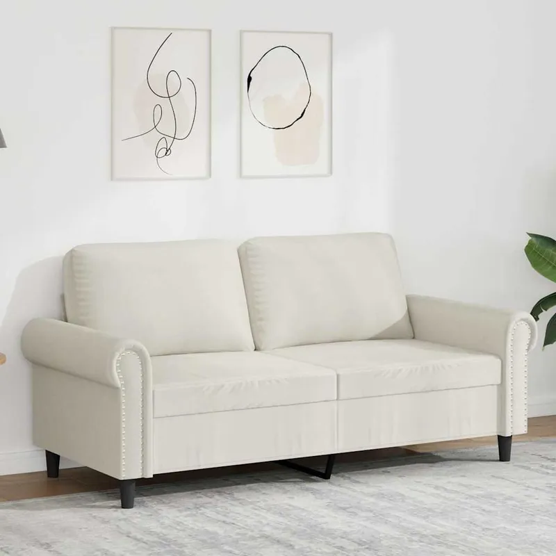 2-Sitzer-Sofa Creme 140 cm Samt