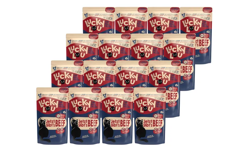 Lucky Lou Nassfutter Lifestage Senior Geflügel & Rind, 16 x 125 g