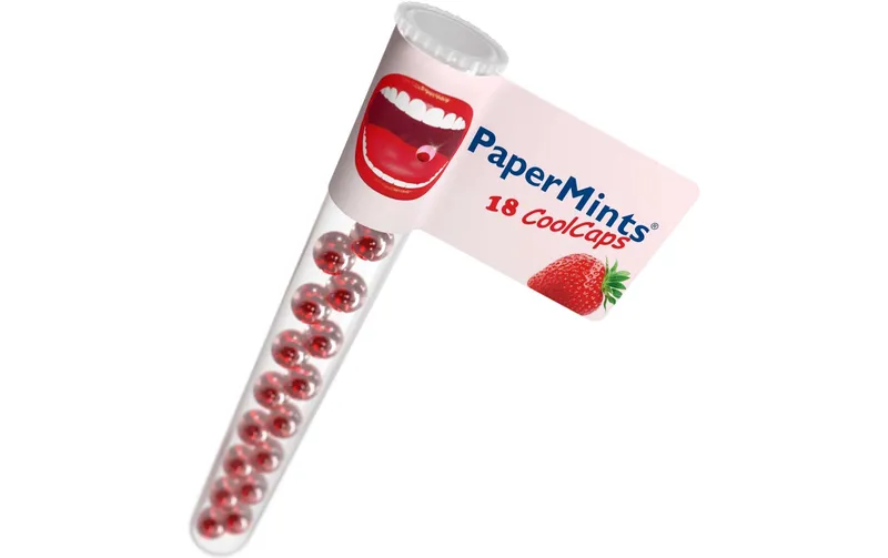 PaperMints Bonbons Cool Caps Strawberry 18 Stück