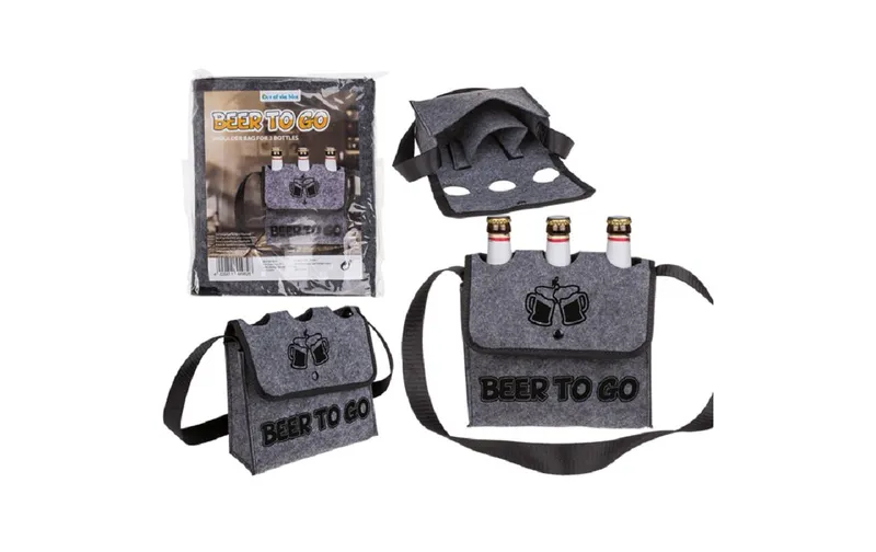 Partyartikel Partyaccessoire Tasche Beer to go with 3 Fächern