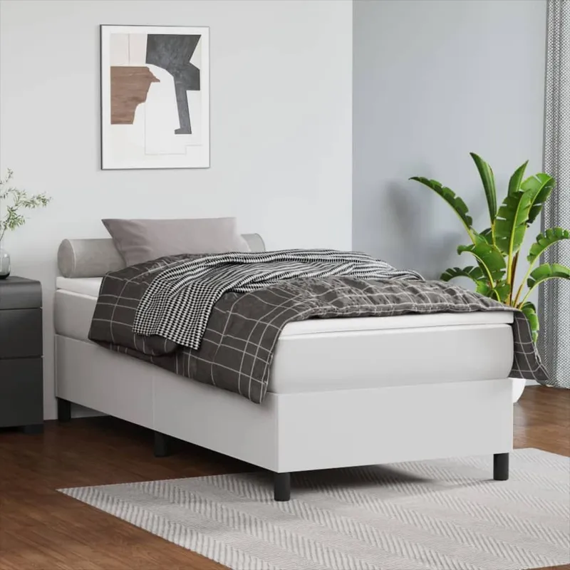 letto boxspringgestell bianco 80x200 cm Kunstleder