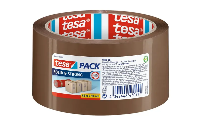 tesa Klebeband tesapack Solid & Strong 50 mm x 66 m, marrone