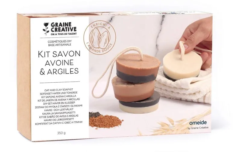Graine Créative Graine Créative Seifen DIY Kit Hafer & Ton zweifarbig
