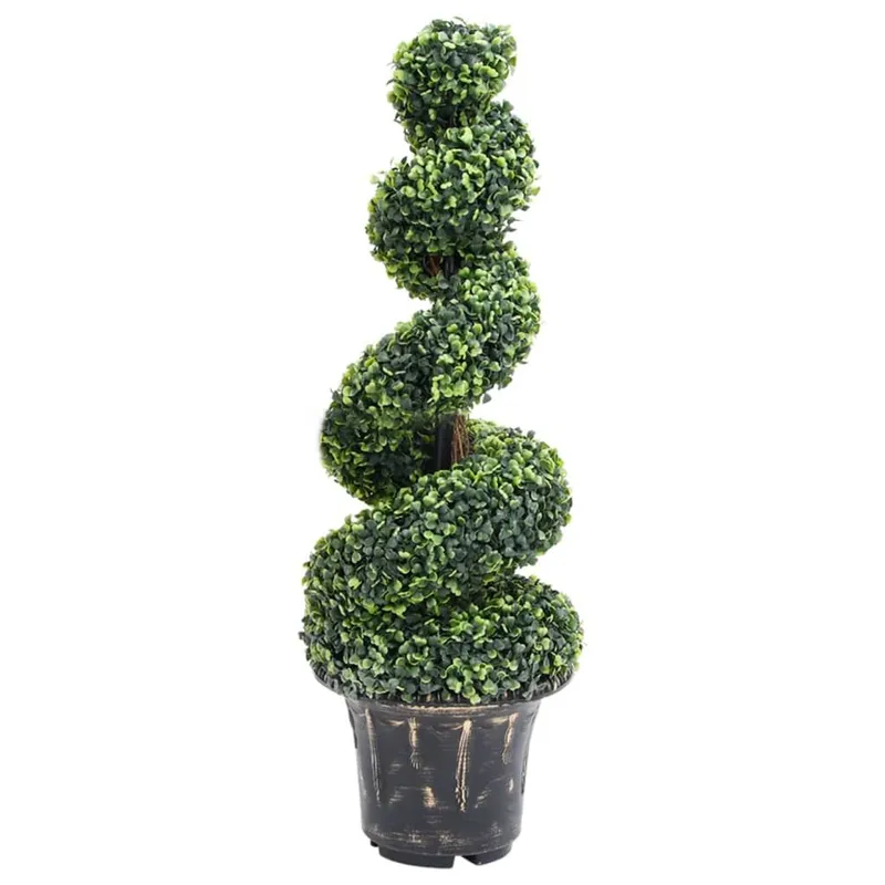 artificiale Buchsbaum mit Topf Spiralform verde 100 cm