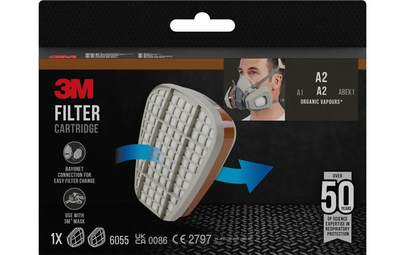 3M Ersatzfilter 6055 A2 per Serie 6000 & 7000, 1 Paar