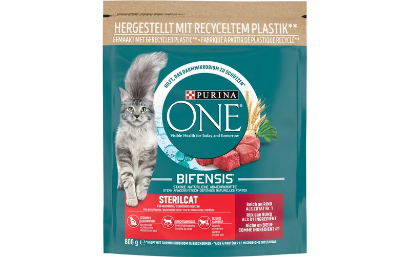 Purina ONE Trockenfutter Sterilcat Rind & Weizen, 800 g